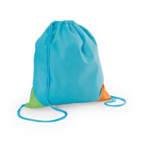 BISSAYA. Sacola tipo mochila em non-woven (80 g/m&sup2;) - Azul claro