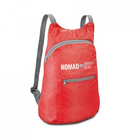 BARCELONA. Mochila, dobr&aacute;vel, em 210D ripstop (8 L) - Vermelho