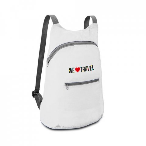 BARCELONA. Mochila, dobr&aacute;vel, em 210D ripstop (8 L) - Branco