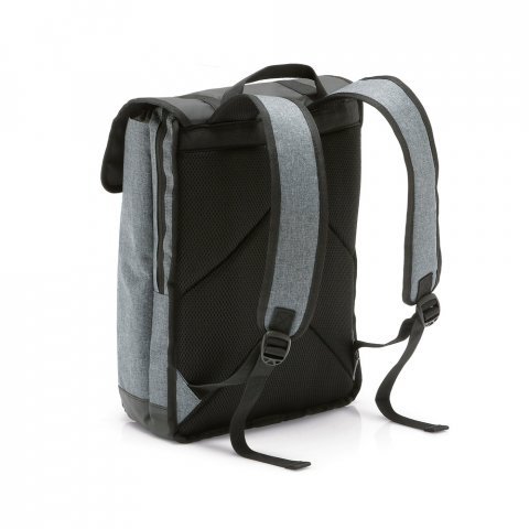 TRAVELLER. Mochila para notebook (17'') em 600D de alta densidade e tarpaulin (16 L) - Cinza claro