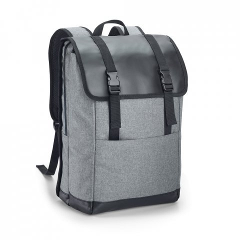 TRAVELLER. Mochila para notebook (17'') em 600D de alta densidade e tarpaulin (16 L) - Cinza claro