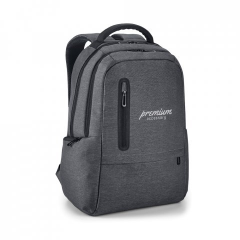 BOSTON. Mochila para notebook (17'') em Nylon 2Tone imperme&aacute;vel com dois compartimentos forrados e almofadados (20 L) - Cinza escuro