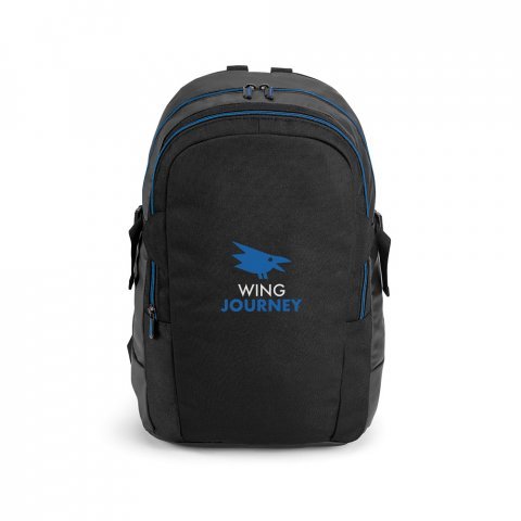 ZAGAZIG. Mochila para notebook (17'') com 2 compartimentos, em 900D e c. sint&eacute;tico (18 L) - Azul royal
