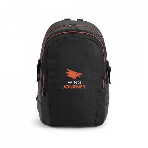 ZAGAZIG. Mochila para notebook (17'') com 2 compartimentos, em 900D e c. sint&eacute;tico (18 L) - Laranja