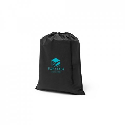 ASTRA. Sacola em tecido para mochila (60 g/m&sup2;) com cord&atilde;o - Preto