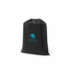 ASTRA. Sacola em tecido para mochila (60 g/m&sup2;) com cord&atilde;o - Preto