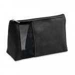 ANNIE. Bolsa de cosm&eacute;ticos em microfibra e tela mesh - Preto