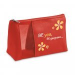 ANNIE. Bolsa de cosm&eacute;ticos em microfibra e tela mesh - Vermelho