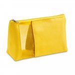 ANNIE. Bolsa de cosm&eacute;ticos em microfibra e tela mesh - Amarelo