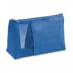 ANNIE. Bolsa de cosm&eacute;ticos em microfibra e tela mesh - Azul royal