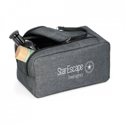WAYNE. Bolsa de cosm&eacute;sticos em 600D - Cinza