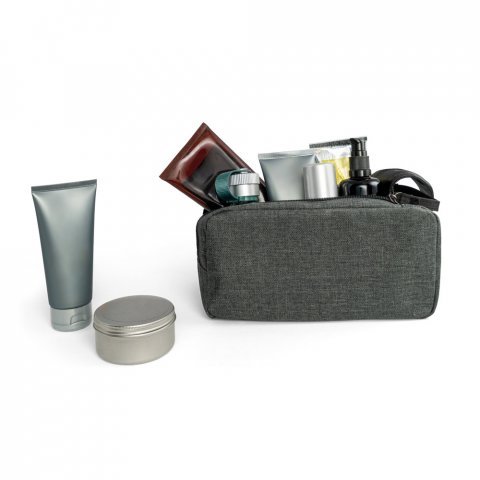 WAYNE. Bolsa de cosm&eacute;sticos em 600D - Cinza