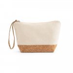 BLANCHETT. Bolsa de cosm&eacute;ticos 100% de algod&atilde;o (280 g/m&sup2;) com detalhes em corti&ccedil;a - Natural claro