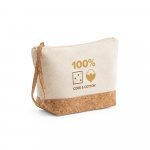 BLANCHETT. Bolsa de cosm&eacute;ticos 100% de algod&atilde;o (280 g/m&sup2;) com detalhes em corti&ccedil;a - Natural claro