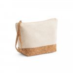 BLANCHETT. Bolsa de cosm&eacute;ticos 100% de algod&atilde;o (280 g/m&sup2;) com detalhes em corti&ccedil;a - Natural claro