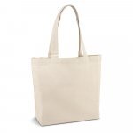 BETO. Sacola 100% algod&atilde;o canvas (280 g/m&sup2;) com bolso interior - Natural claro