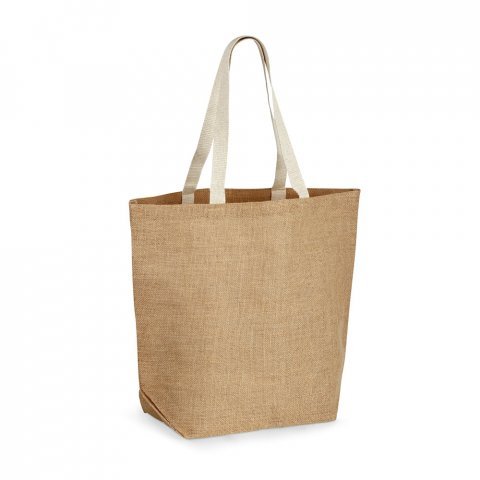 TIZZY. Sacola 100% juta (360 g/m&sup2;) com laminado no interior - Natural