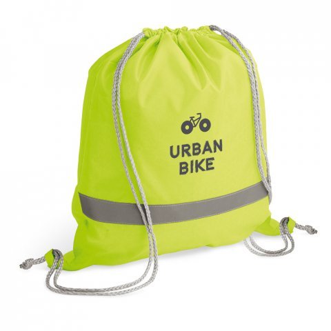 RULES. Sacola tipo mochila em 210D com elementos refletores - Amarelo