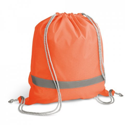 RULES. Sacola tipo mochila em 210D com elementos refletores - Laranja