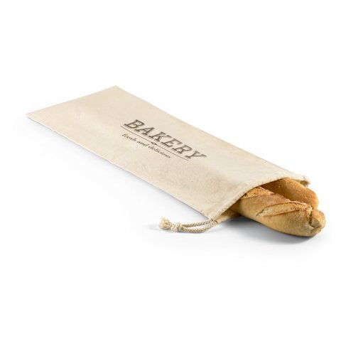 MONCO. Sacola para p&atilde;o em algod&atilde;o (100 g/m&sup2;) - Natural claro