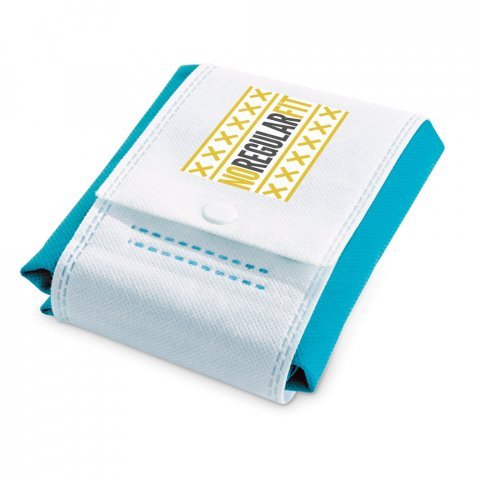 COVENT. Sacola dobr&aacute;vel em non-woven (80 g/m&sup2;) - Azul claro