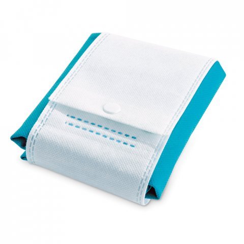 COVENT. Sacola dobr&aacute;vel em non-woven (80 g/m&sup2;) - Azul claro