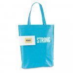 COVENT. Sacola dobr&aacute;vel em non-woven (80 g/m&sup2;) - Azul claro