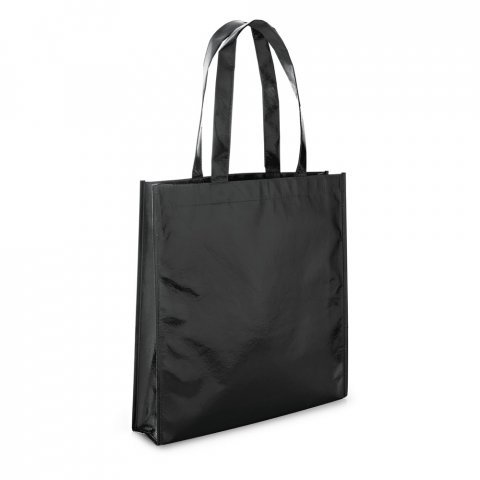 SAWGRASS. Sacola em non-woven laminado (90 g/m&sup2;) com lamina&ccedil;&atilde;o brilhante - Preto