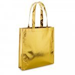SAWGRASS. Sacola em non-woven laminado (90 g/m&sup2;) com lamina&ccedil;&atilde;o brilhante - Dourado