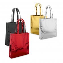 SAWGRASS. Sacola em non-woven laminado (90 g/m&sup2;) com lamina&ccedil;&atilde;o brilhante