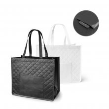 ARLETA. Sacola em non-woven laminado (110 g/m&sup2;) com bolso frontal (175 g/m&sup2;)