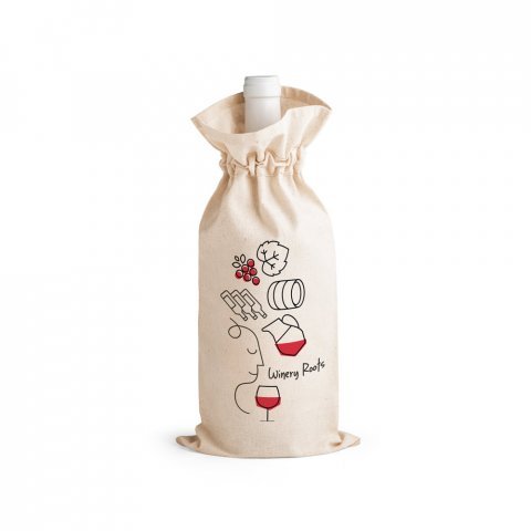 JEROME. Sacola para garrafa em 100% algod&atilde;o(180 g/m&sup2;) - Natural