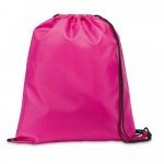 CARNABY. Sacola tipo mochila em 210D com cord&otilde;es em preto - Rosa