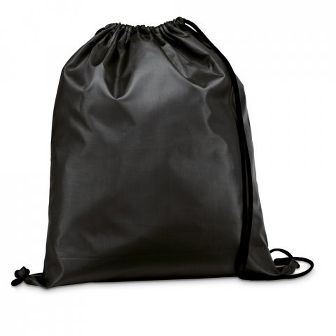 CARNABY. Sacola tipo mochila em 210D com cord&otilde;es em preto - Preto