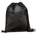 CARNABY. Sacola tipo mochila em 210D com cord&otilde;es em preto - Preto