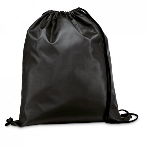 CARNABY. Sacola tipo mochila em 210D com cord&otilde;es em preto - Preto