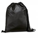 CARNABY. Sacola tipo mochila em 210D com cord&otilde;es em preto - Preto
