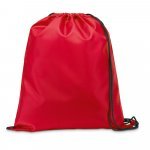 CARNABY. Sacola tipo mochila em 210D com cord&otilde;es em preto - Vermelho