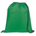 CARNABY. Sacola tipo mochila em 210D com cord&otilde;es em preto - Verde