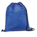 CARNABY. Sacola tipo mochila em 210D com cord&otilde;es em preto - Azul royal