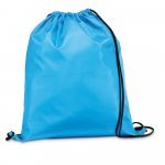 CARNABY. Sacola tipo mochila em 210D com cord&otilde;es em preto - Azul claro