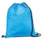 CARNABY. Sacola tipo mochila em 210D com cord&otilde;es em preto - Azul claro