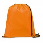CARNABY. Sacola tipo mochila em 210D com cord&otilde;es em preto - Laranja