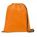 CARNABY. Sacola tipo mochila em 210D com cord&otilde;es em preto - Laranja