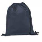 CARNABY. Sacola tipo mochila em 210D com cord&otilde;es em preto - Azul marinho