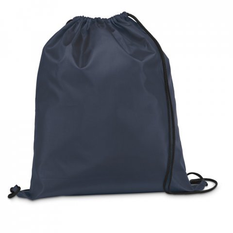CARNABY. Sacola tipo mochila em 210D com cord&otilde;es em preto - Azul marinho
