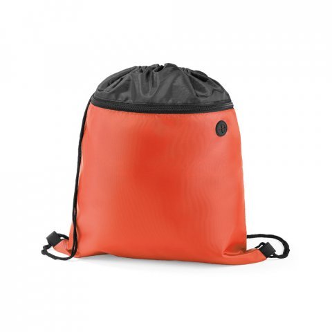 COLMAR. Sacola tipo mochila em 210D com bolso frontal com z&iacute;per e sa&iacute;da para fones - Vermelho