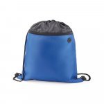 COLMAR. Sacola tipo mochila em 210D com bolso frontal com z&iacute;per e sa&iacute;da para fones - Azul royal