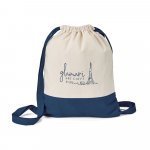 ROMFORD. Sacola tipo mochila 100% algod&atilde;o (180 g/m&sup2;) - Azul marinho