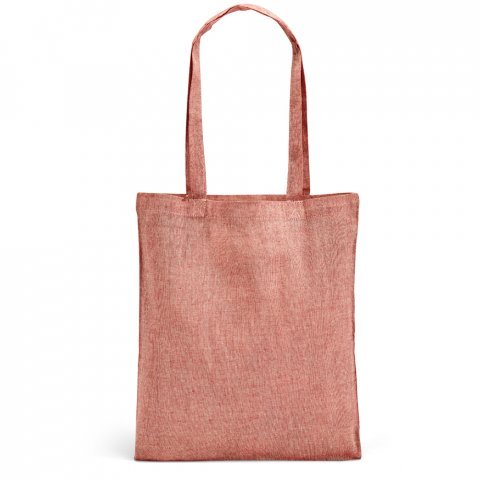 RYNEK. Sacola dobr&aacute;vel em 70% algod&atilde;o reciclado e 30% poli&eacute;ster reciclado (140 g/m&sup2;) sem tingimento - Vermelho